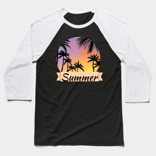 Sunset with tropical palm trees Baseball T-Shirt